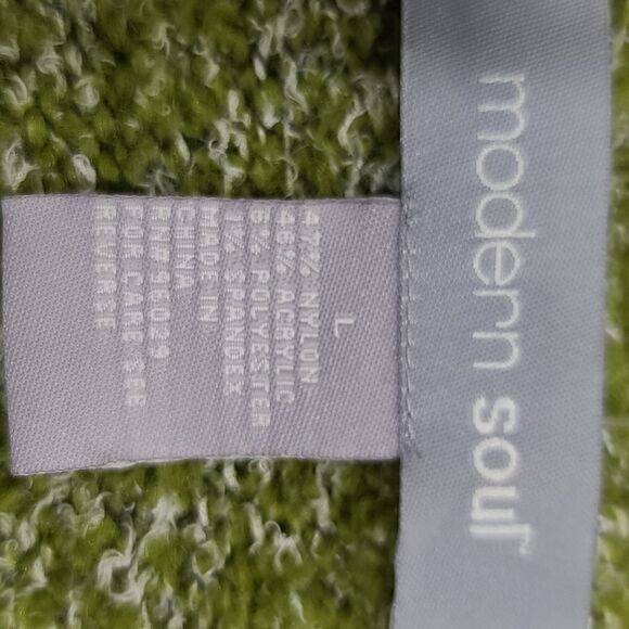 MODERN SOUL Green Open Front  Cardigan Sweater - Picture 6 of 11